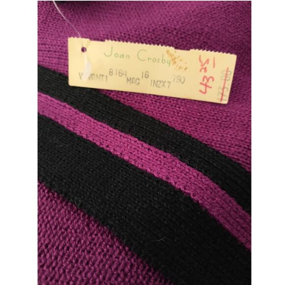 Vintage Vivanti Women's Sweater Wrap Style Purple Black Sz 16 Reto - Picture 3 of 16